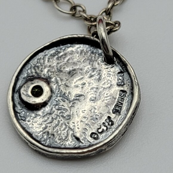 Israel Didae Sterling Silver 925 Yellow Gemstone Accent  Pendant Necklace 20" - Picture 3 of 8